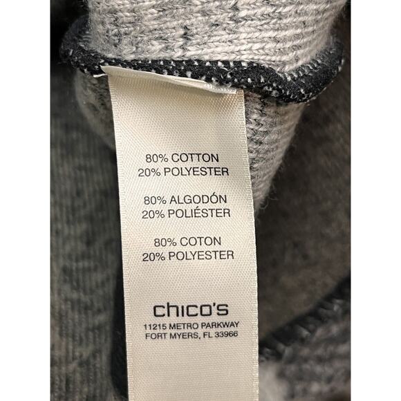 Chicos Patchwork Cardigan Womens Small 0 Brown Tan‎ soft Clasp Office Fall - Picture 5 of 7